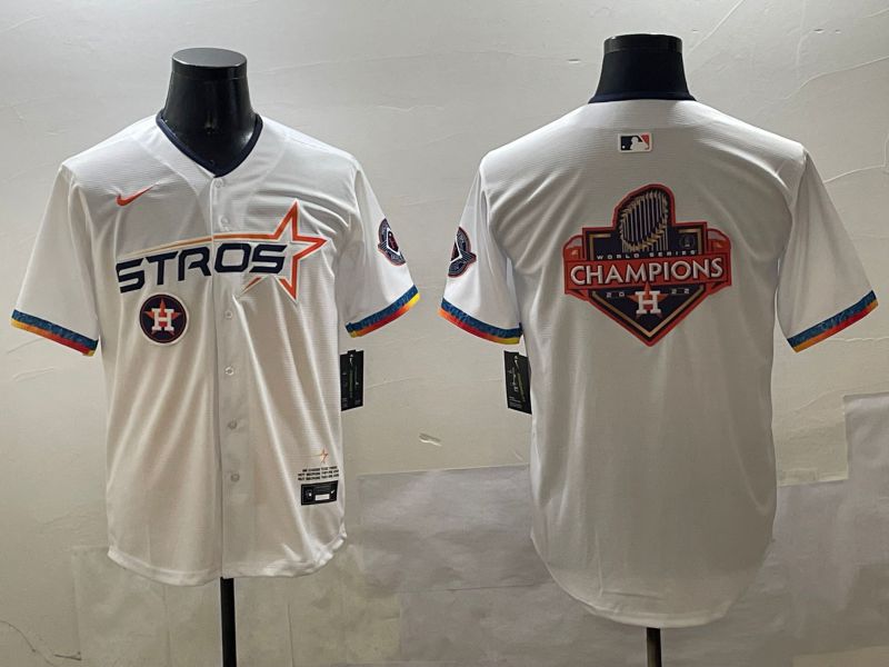 Men Houston Astros Blank White Fourth generation Joint Name 2025 Nike MLB Jersey style 20